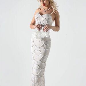 Elegant White Beaded Gown